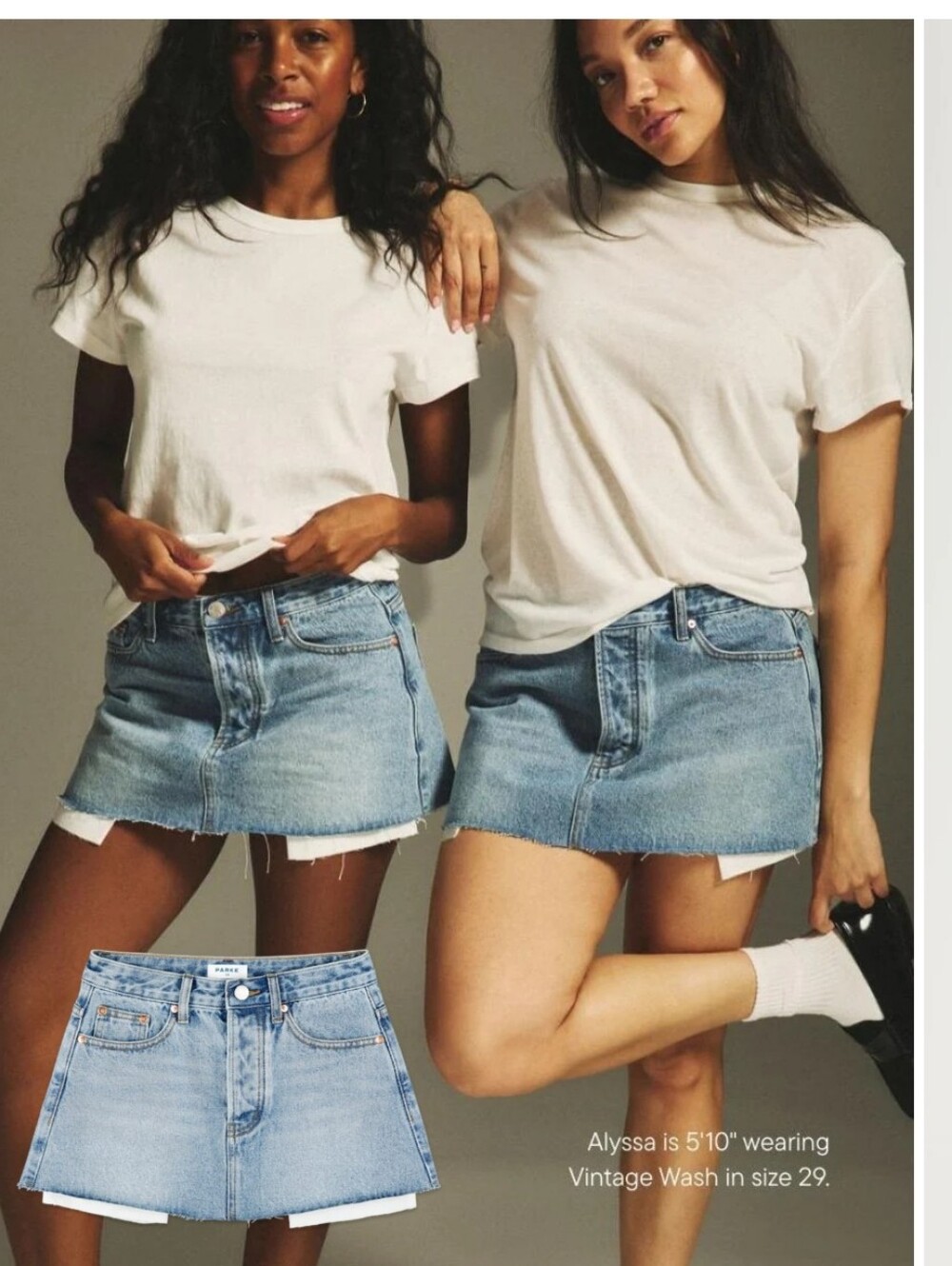 Parke Denim Mini Skirt Lowrise Exposed Pockets Raw Hem Size 28 Size 6